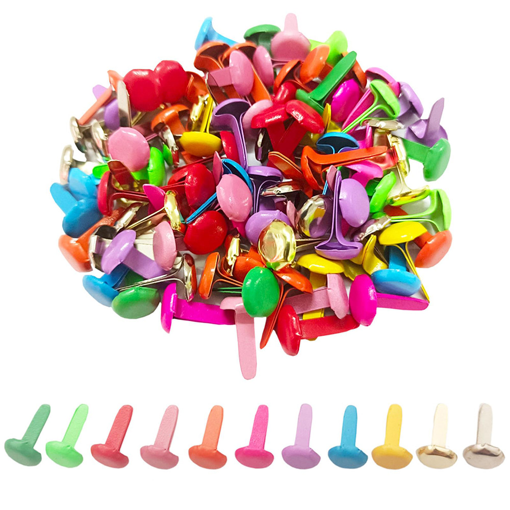 Embellishments For Scrapbooking - 100pcs/Bag Mix Pattern Round Metal Brads