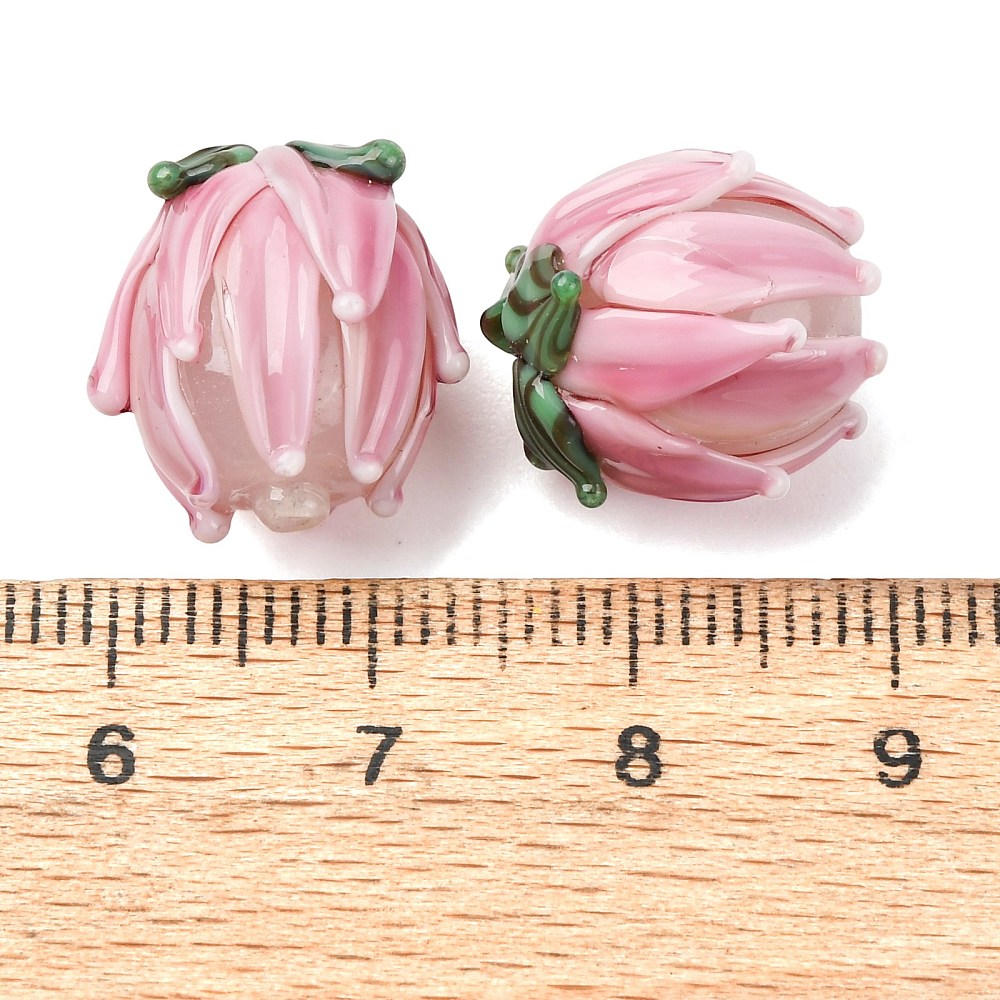 20pcs Handmade Lampwork Tulip  - Embellishment Crafts ulasan dan harga