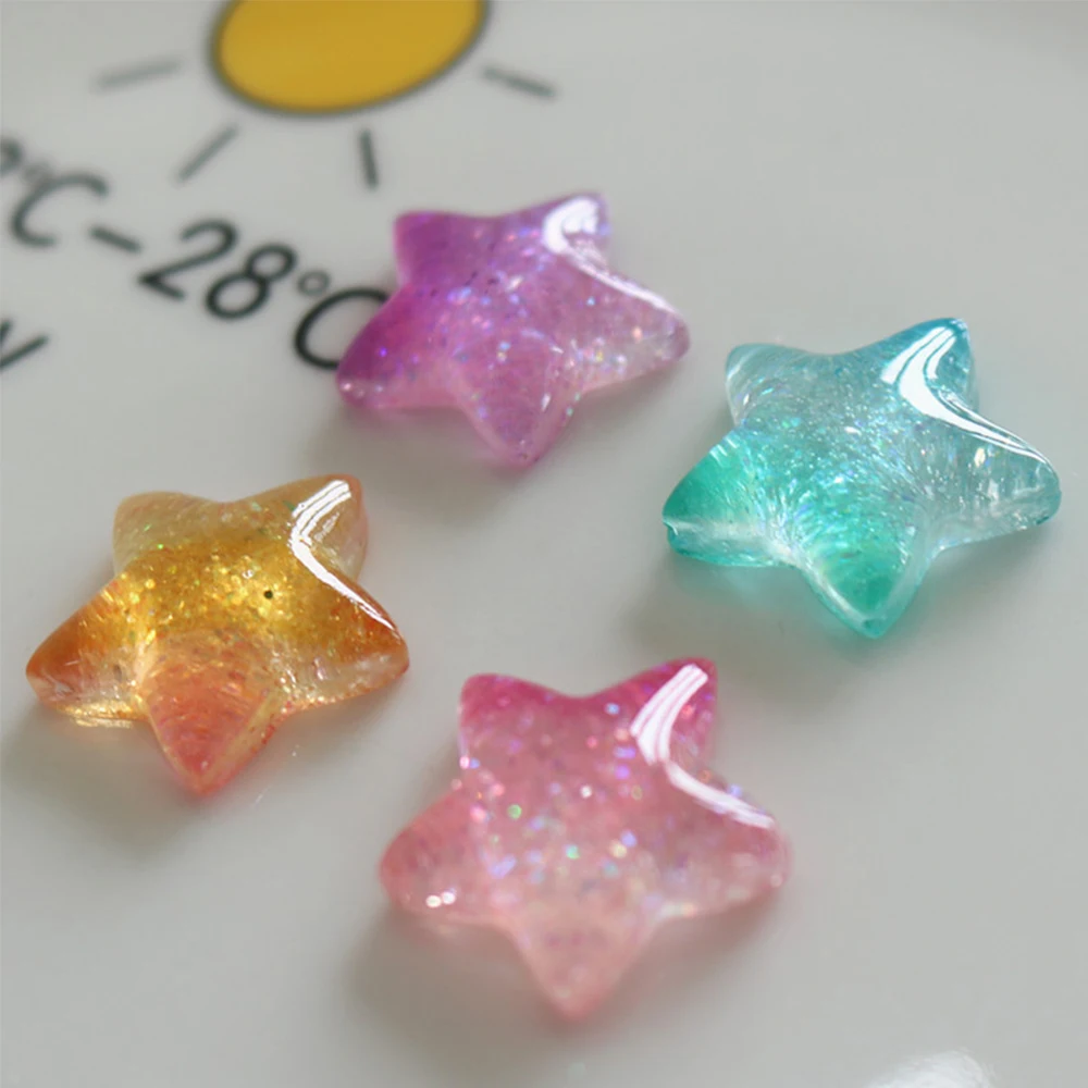 10PCS Gradient Star Series Res - Christmas Craft Embellishment ulasan dan harga