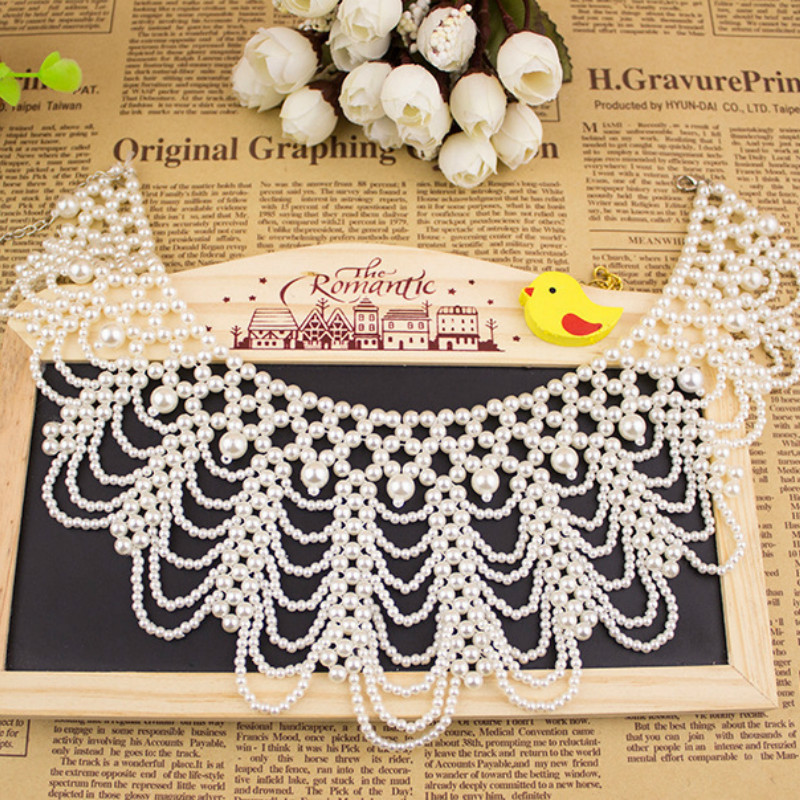 New Pearl Beaded Lace Trim Col - Beaded Trim Fringe ulasan dan harga