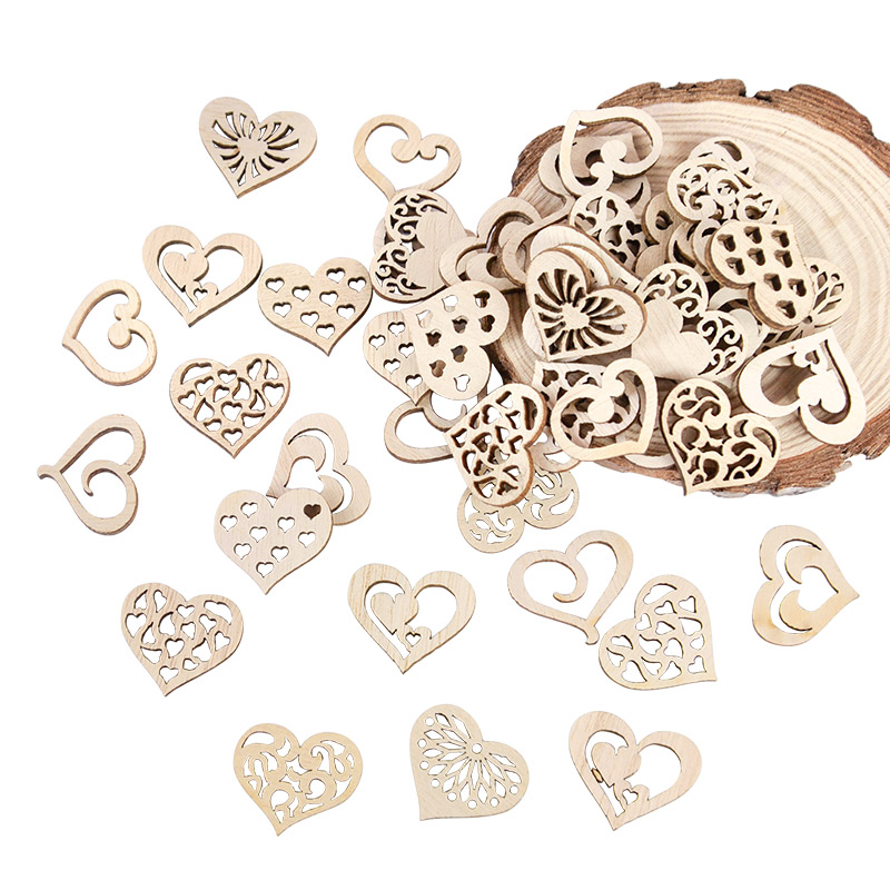 50/100pcs Hollowed Heart Patte - Craft Embellishments ulasan dan harga