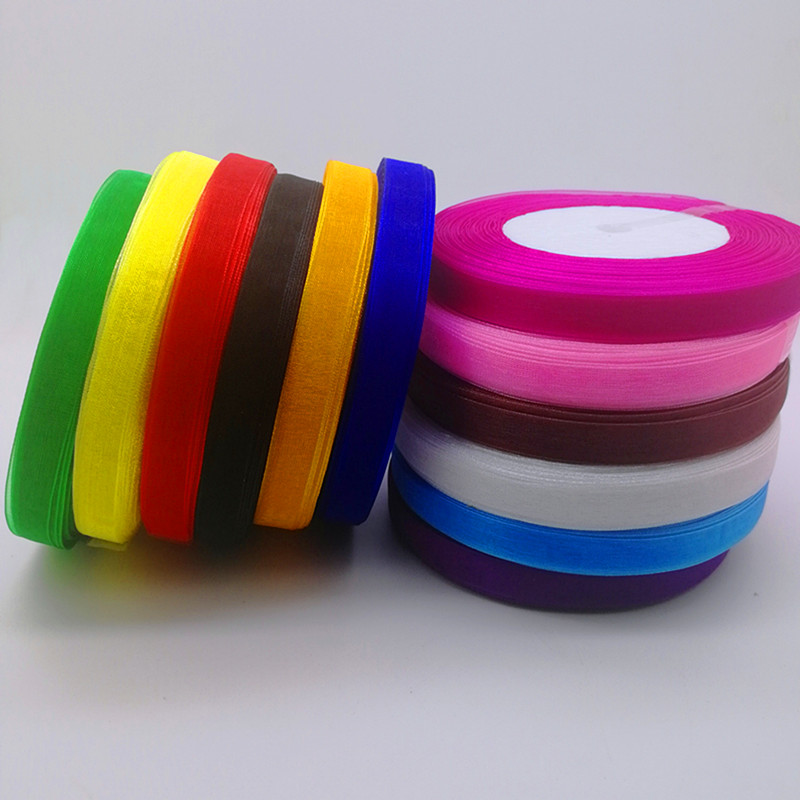 Hot 10mm 50Yards Spool Satin E - Organza Ribbon Spool ulasan dan harga