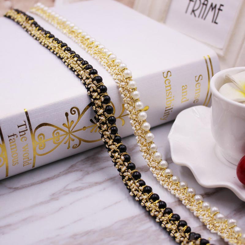 10 Yards DIY Accessories Pearl - Fringe Ribbon Sewing ulasan dan harga