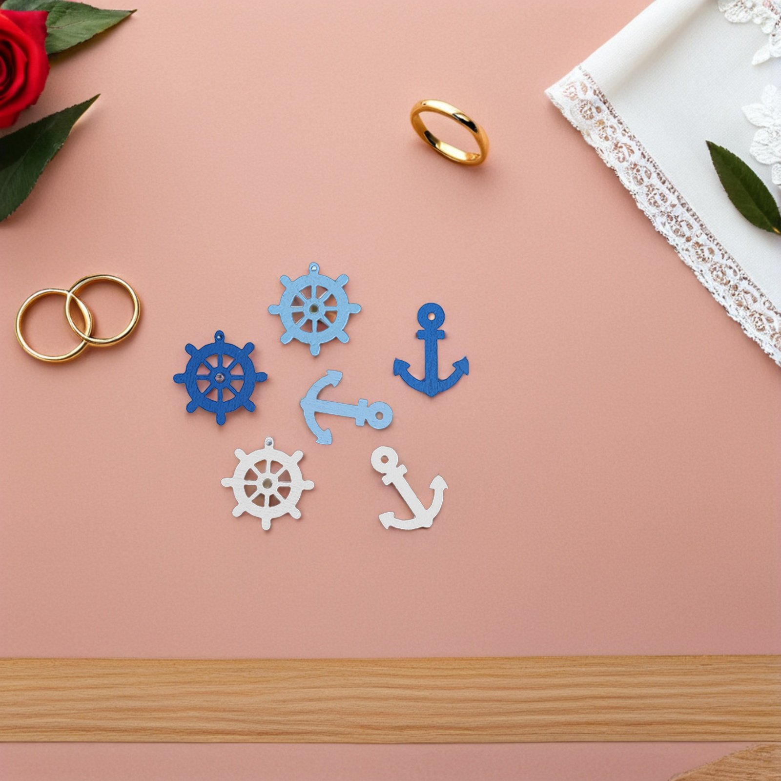 100 Pcs Wooden Anchor Mini Pen - Embellishments For Scrapbooking ulasan dan harga