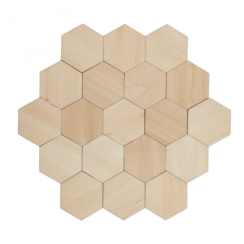 10-120mm Wooden Hexagon Blank  - Christmas Craft Embellishment ulasan dan harga