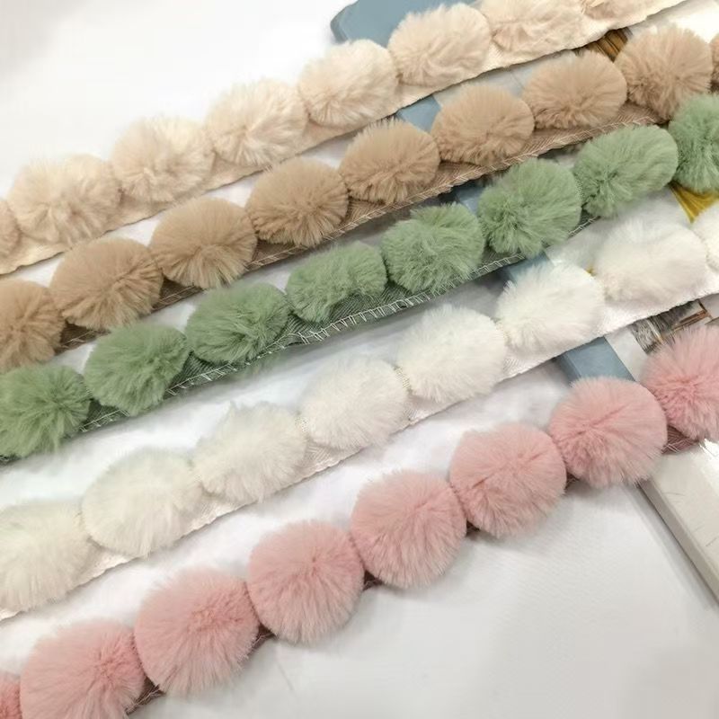 3cm Faux Rabbit Fur Pom Ball L - Fringe Ribbon Sewing ulasan dan harga