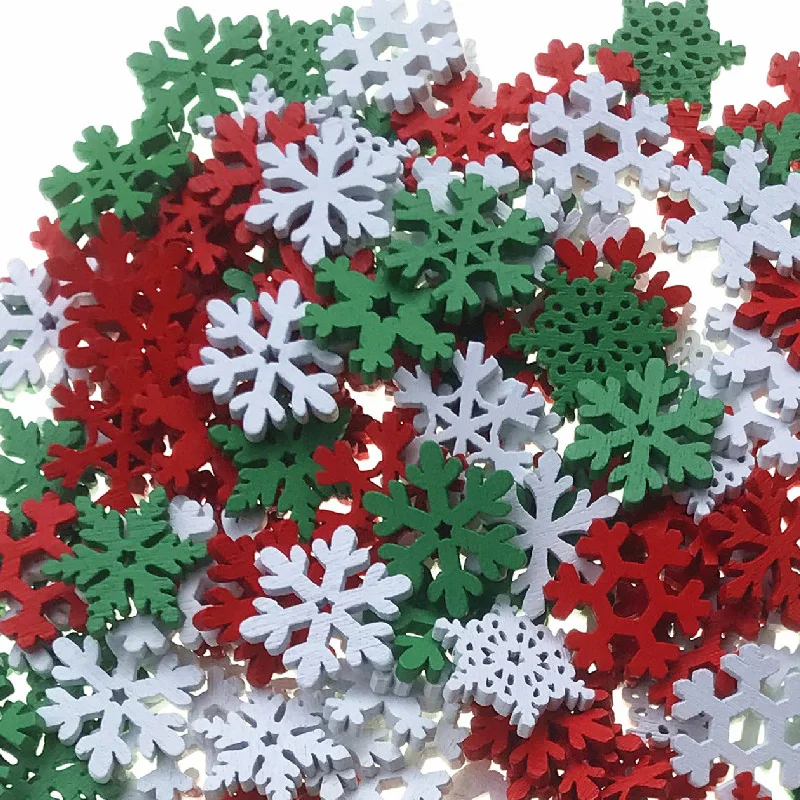50PCS 20MM Mixed Color Wooden  - Christmas Craft Embellishment ulasan dan harga