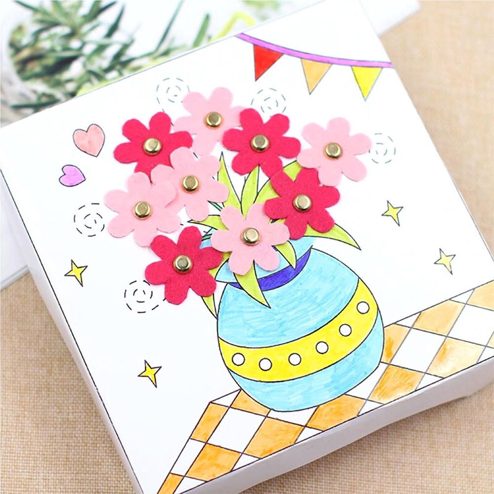 100pcs/Bag Mix Pattern Round M - Embellishments For Scrapbooking ulasan dan harga